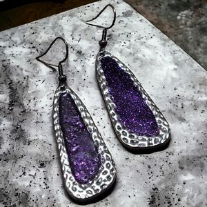 Purple Glitter Earrings